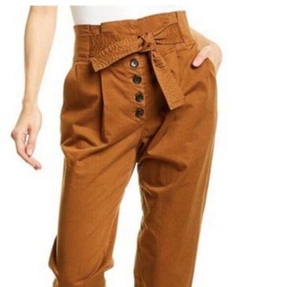 Light brown High Rise Pants - Picture 1 of 7